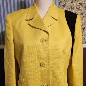 Gianni Versace Versus Women's Yellow/Black Textured CottonBlazer Jacket Size 10